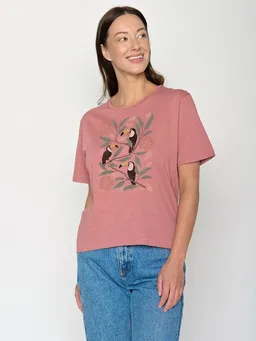 GreenBomb GREENBOMB Tucan Flower Nova - Kastiges T-Shirt aus Bio-Baumwolle / hochwertiger Print / GOTS / Fair & Vegan – Produktbild 1 von 1