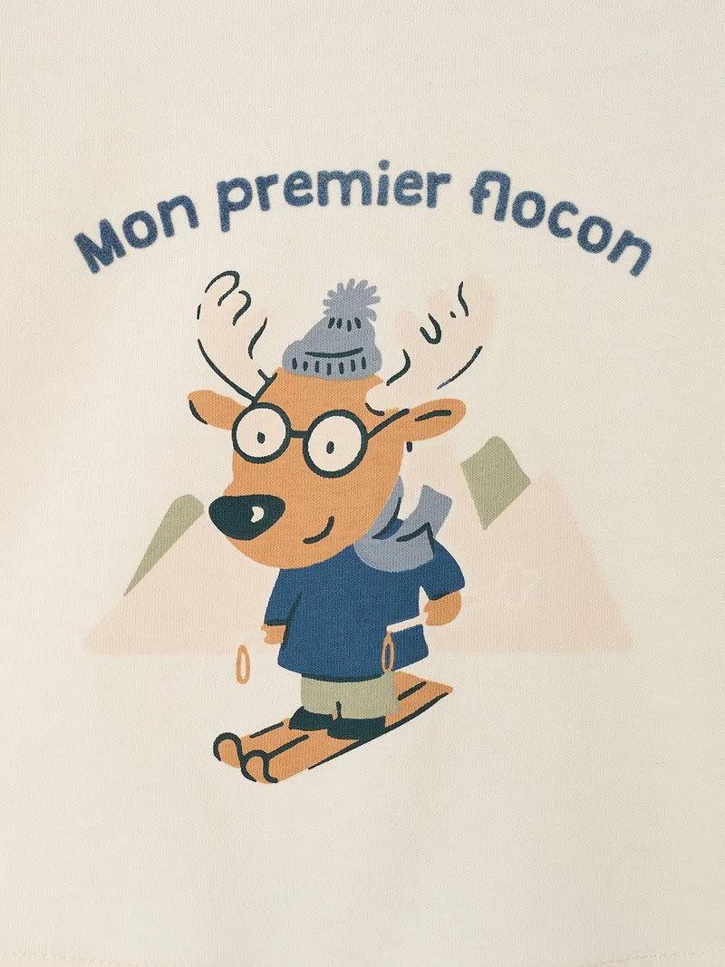 Vertbaudet Baby Shirt mit Schriftzug, Wollweiß, – Produktbild 4 von 4