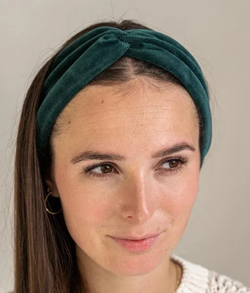 obumi obumi Haarband Bow aus Bio Samt, Dark green, – Produktbild 1 von 4