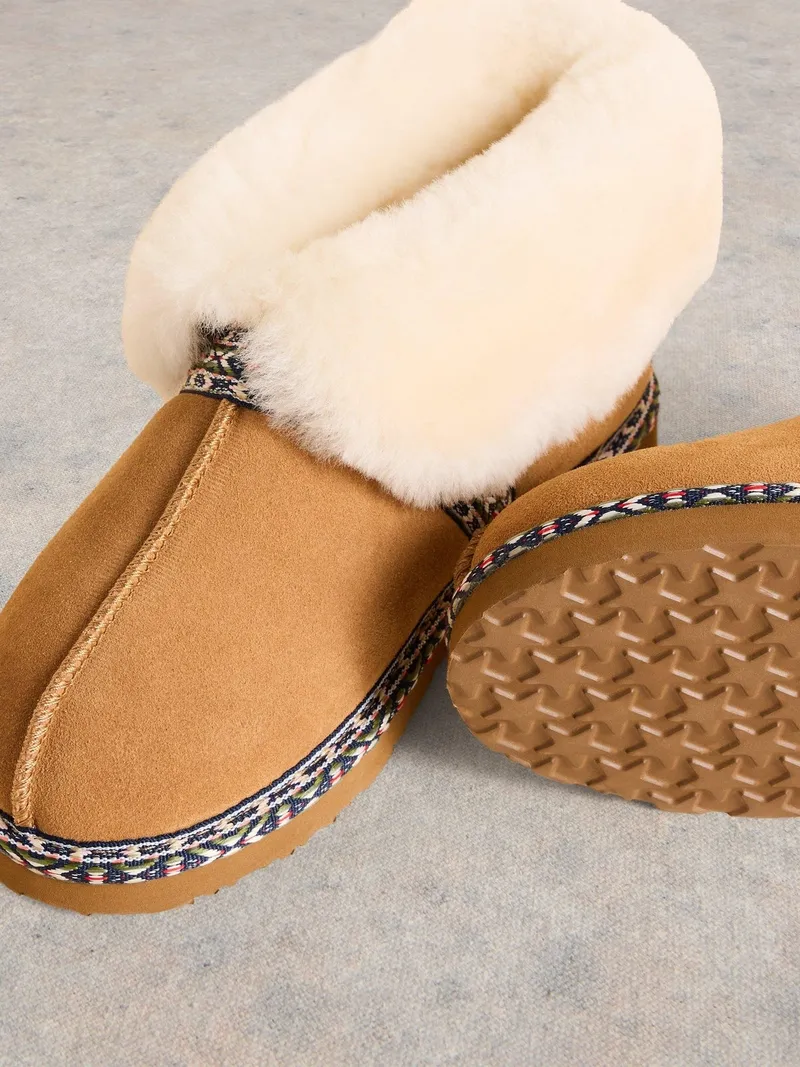 White Stuff Wildlederhausschuhe mit Schafsfellfutter - S, Braun multi, – Produktbild 3 von 4