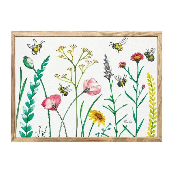 LIGARTI Kunstdruck »Bienen & Blumen« von LIGARTI | A4, A3 oder A2 | Wandbild | Poster | Kunst – Produktbild 1 von 3