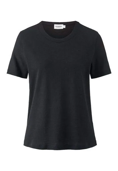 hessnatur hessnatur T-Shirt Relaxed aus Leinen und Bio-Baumwolle, Schwarz, – Produktbild 3 von 4