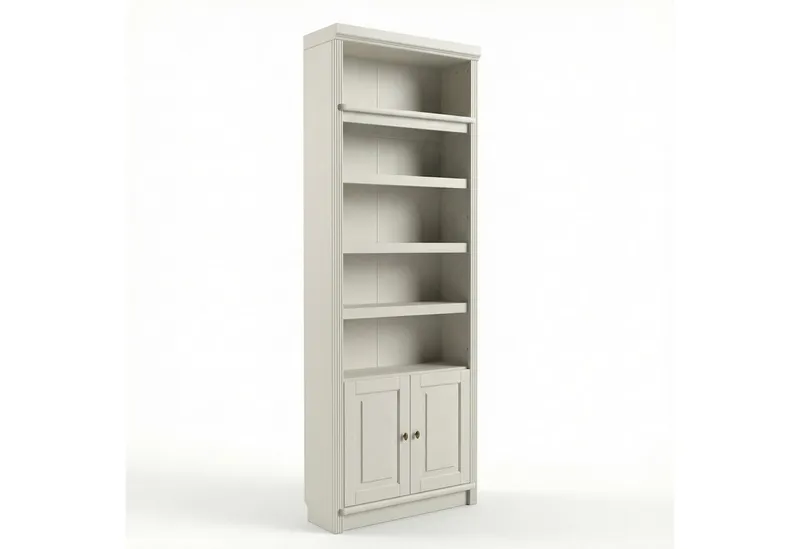 OTTO home Bücherregal mit 2 Türen Soeren Regal Aktenregal B/T/H: 80/29/220 cm, massive Kiefer, FSC®-zertifiziert, Weiß, – Produktbild 4 von 4