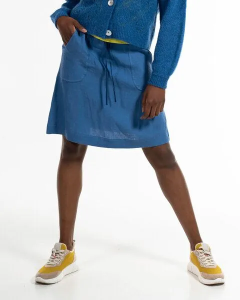 Alma & Lovis Alma & Lovis Sportiver Rock aus reinem Leinen | Linen Skirt, Delft (blau), – Produktbild 1 von 4