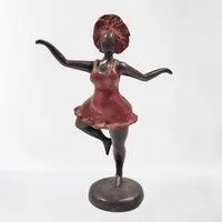 Moogoo Creative Africa Moogoo Creative Africa Bronze-Skulptur "Bobaraba Danseuse" by Alain Soré | 1kg 24cm | Unikate, Rot, – Produktbild 1 von 1