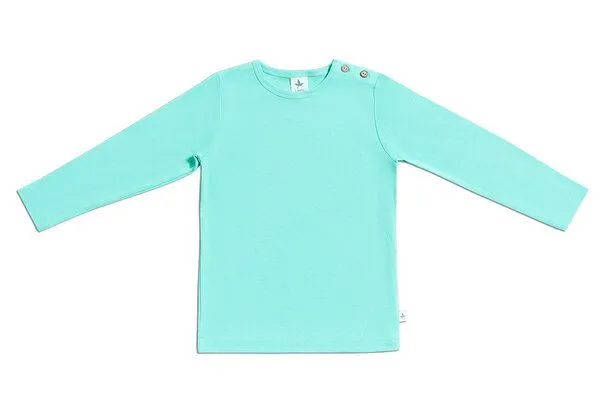 Leela Cotton Leela Cotton Baby Kinder Langarmshirt Bio-Baumwolle, Türkis, – Produktbild 2 von 3