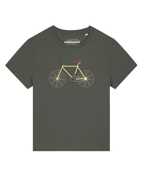 watapparel watapparel T-Shirt Frauen Yellow Bike, Khaki, – Produktbild 1 von 2
