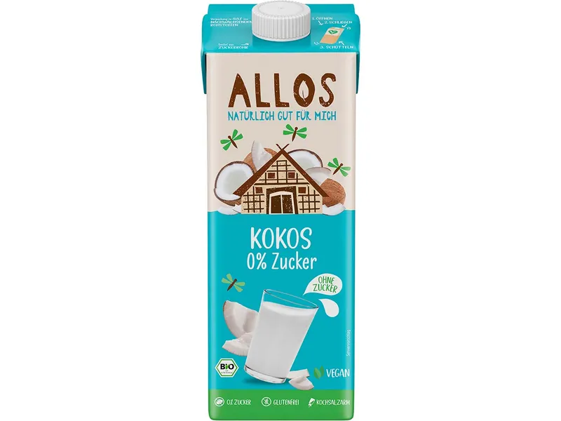 Allos Allos Bio-Kokosdrink, zuckerfrei, 1 l – Produktbild 1 von 1