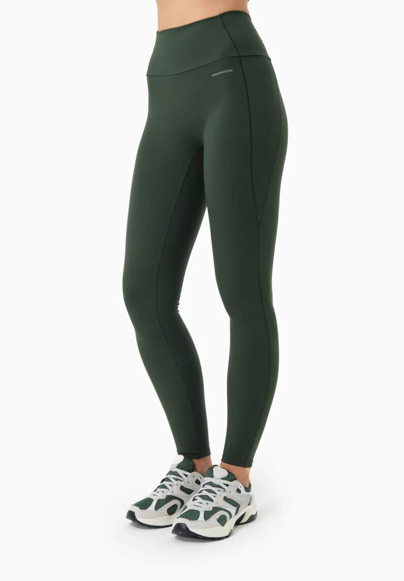 ORGANICATION ORGANICATION Damen vegan Leggings Hohe Taille Linnda Amazonas Grün, Dunkelgrün, – Produktbild 1 von 2