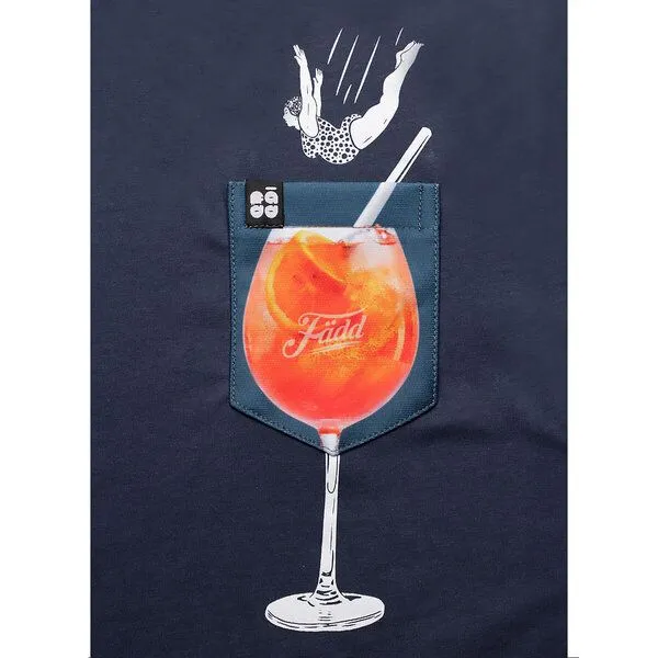 FÄDD FÄDD Damen T-Shirt Rundhals aus Bio-Baumwolle "SPRITZ BT", Jeansblau (blau), – Produktbild 3 von 4