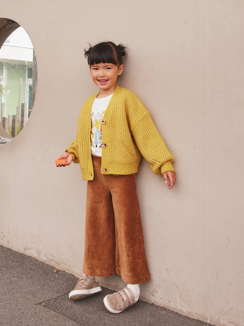 Vertbaudet Weite Mädchen Cordhose, Braun, – Produktbild 3 von 4