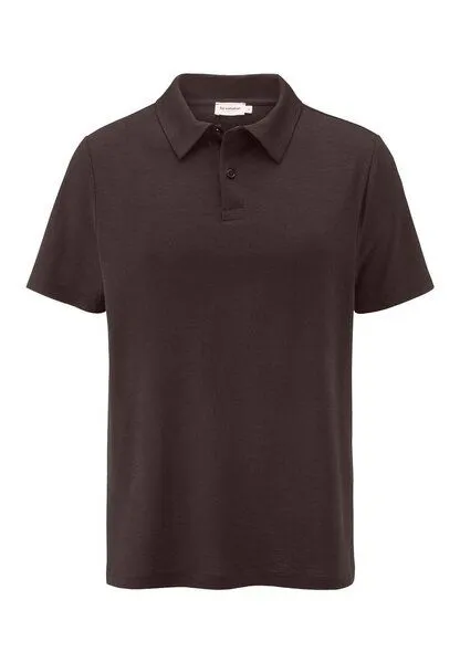 hessnatur hessnatur Wollshirt Polo Regular aus reiner Bio-Merinowolle, Kakao braun, – Produktbild 3 von 4