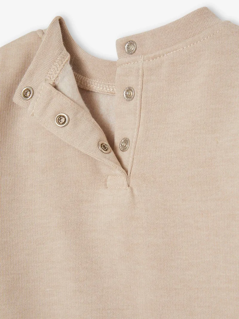 Vertbaudet Jungen Baby Sweatshirt, Beige meliert, – Produktbild 4 von 4