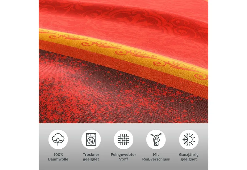 OTTO home Bettwäsche Sonnenham, Renforcé, 2 teilig, in Gr. 135x200 oder 155x220 cm, 100% Baumwolle, Paisley, Rot, – Produktbild 1 von 7