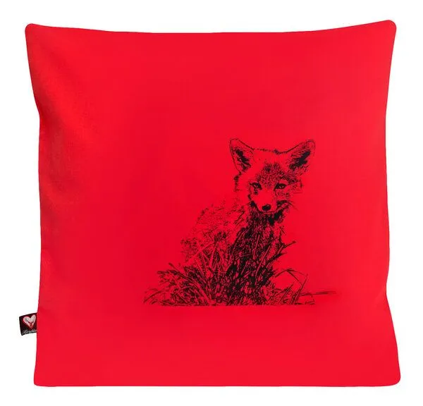 Hirschkind Hirschkind Bio-Kissenbezug 'Junger Fuchs' rot 40x40 cm – Produktbild 1 von 3