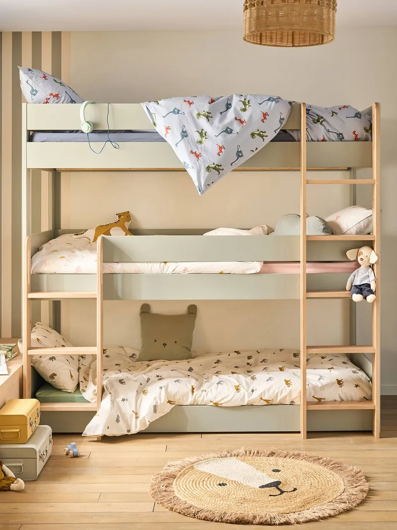 Vertbaudet Kinderbett COMPLICE mit 3 Ebenen 90x200 cm Etagenbett, Aqua, – Produktbild 1 von 4