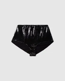 Understatement Understatement Damen vegan Slip Pailletten Mesh Hotpants – Produktbild 1 von 1