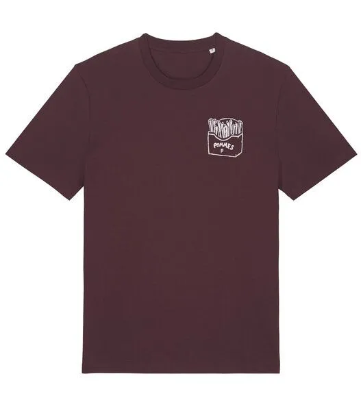 päfjes päfjes Pommes / Honigdachs mag Pommes Frittes - Fair Wear Unisex Männer Bio T-Shirt, Red brown (braun), – Produktbild 4 von 4