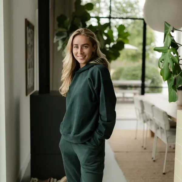 NORDLICHT NORDLICHT Damen Hoodie NISSA aus 100% Baumwolle, Waldgrün (grün), – Produktbild 3 von 4