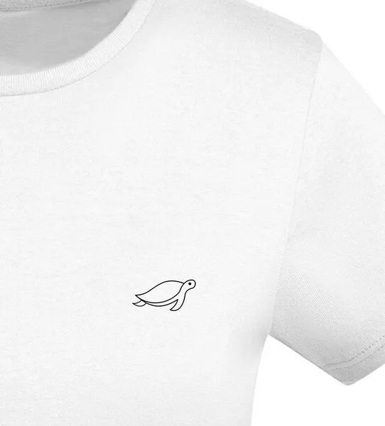 vis wear vis wear Schildkröte outline - Damen Organic Shirt, Weiss, – Produktbild 2 von 4