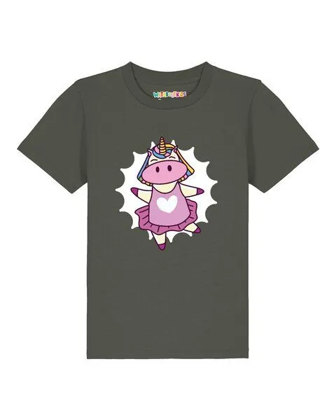 watabout.kids watabout.kids T-Shirt Kinder Ballett Unicorn, Khaki, – Produktbild 1 von 2