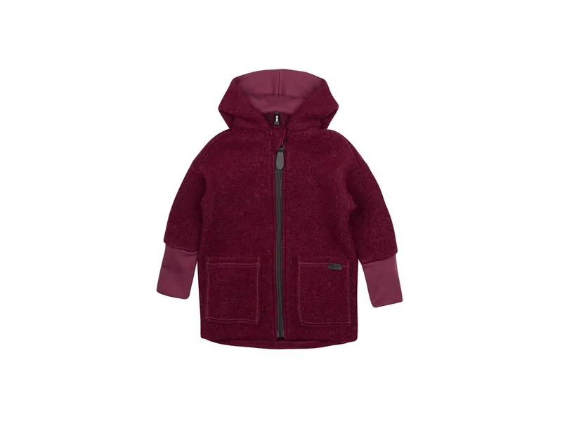 Pure pure by Bauer PURE PURE by Bauer Kinder Jacke mit Kapuze Bio-Schurwolle Walk burgundy Gr.86/92, Rot, – Produktbild 1 von 1