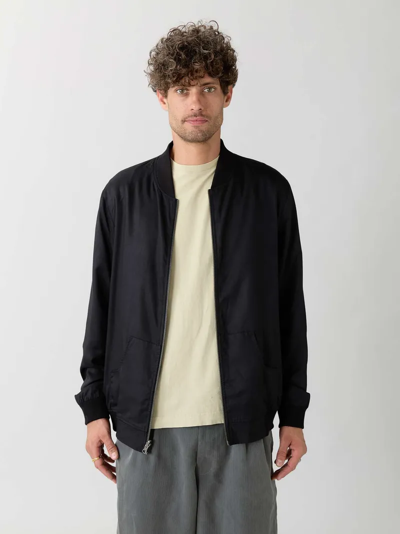 Yahmo Yahmo Herren vegan Jacke Bomber Reversible Laslo Smaragd/Schwarz, Schwarz, – Produktbild 1 von 2