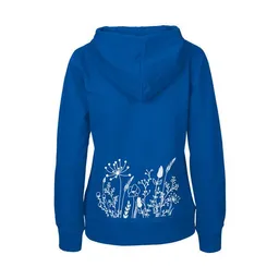 HANDGEDRUCKT HANDGEDRUCKT "Wilde Wiese" Frauen Zip-HOODY aus reiner Biobaumwolle (kbA) – Produktbild 1 von 1