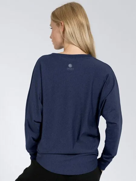 Magadi Magadi Yoga Sweater Anna aus Naturmaterial, Blau (navy), – Produktbild 3 von 4