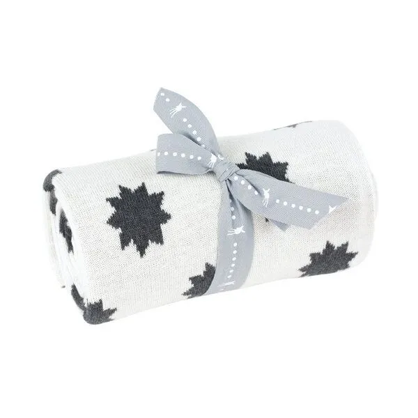 Lässig Lässig Babydecke Little Chums Stars White 100 % Bio-Baumwolle 70 x100 cm – Produktbild 3 von 4
