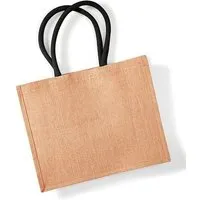 Westford Mill Westford Mill Jute Classic Shopper Tragetasche Schultertasche, Natur/schwarz, – Produktbild 1 von 1