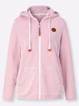 Witt Sweatjacke fuchsia-ecru-gestreift – Produktbild 1 von 1