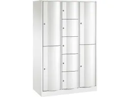 C+P C+P Kombi-Schließfachschrank, H1950xB1148xT540 mm, 2+5+2 Fächer, Verkehrsweiß – Produktbild 1 von 1