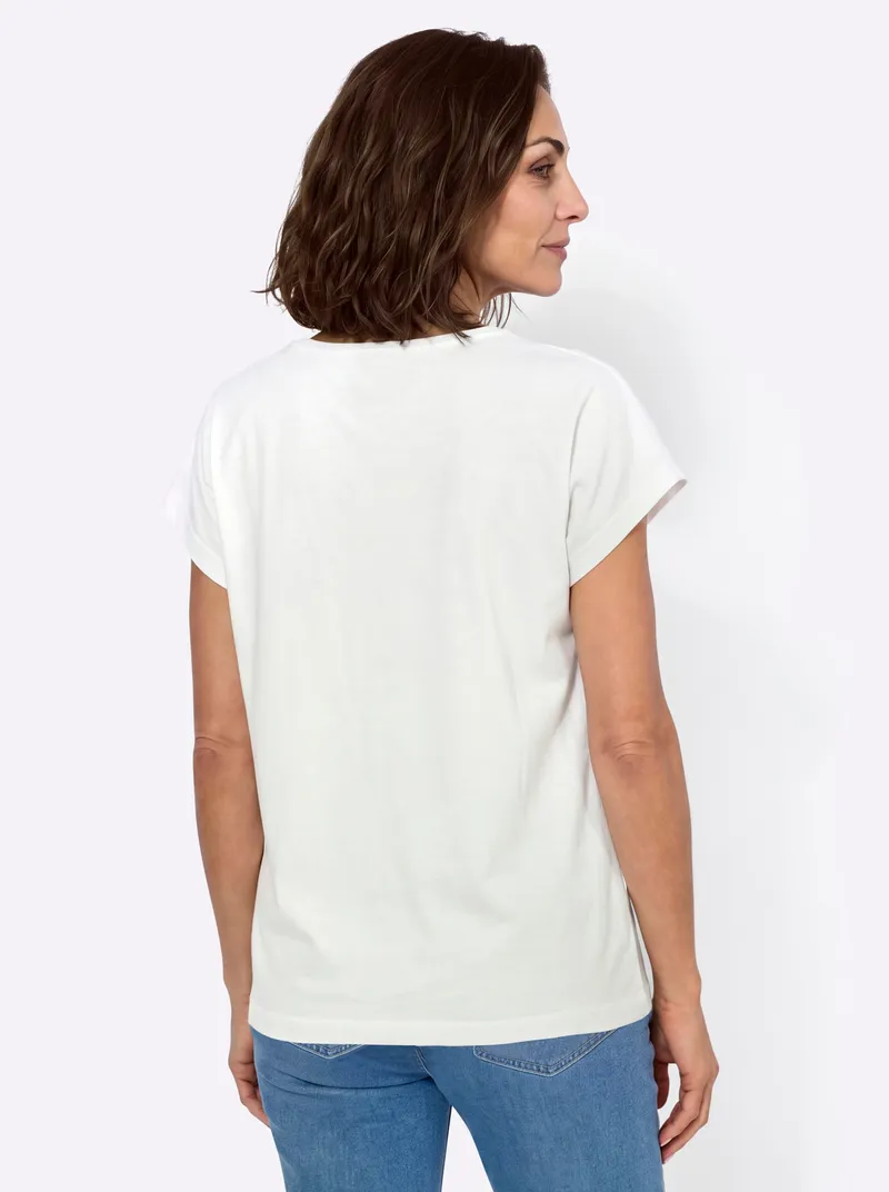 Witt Shirt ecru-papaya-bedruckt, Ecru-papaya-bedruckt, – Produktbild 2 von 2