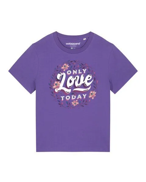 watapparel watapparel T-Shirt Frauen only love today, Purple love, – Produktbild 1 von 3