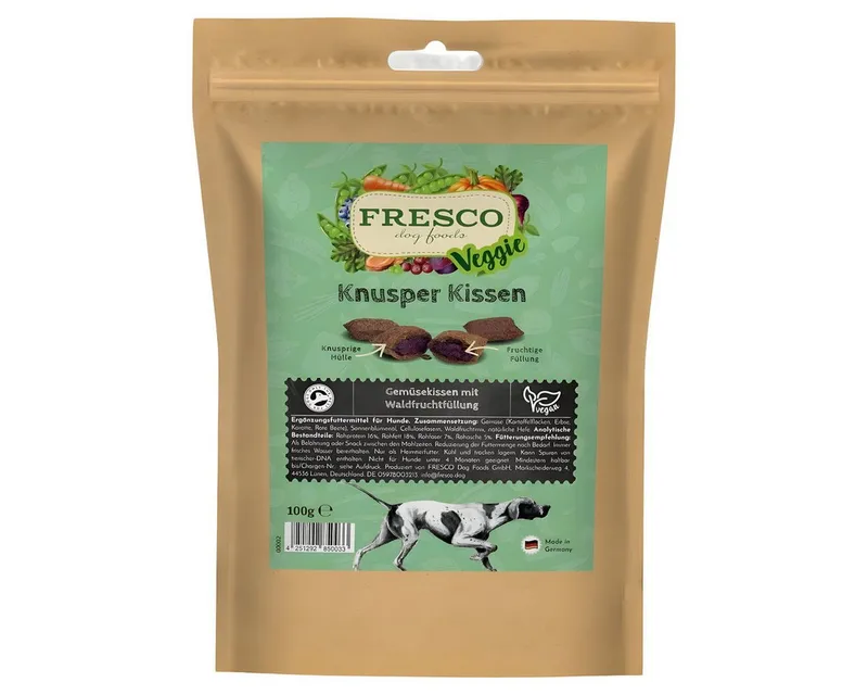 Fresco Dog Veggie Knusper Kissen 100 g, Snack für: Hund – Produktbild 1 von 1