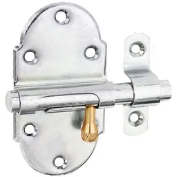 Alberts ALBERTS Grendelriegel, mit Messing-Knopf, ohne Feder, mit Schlaufe, disp., LxB45x85mm – Produktbild 1 von 1