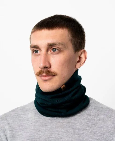 Kopyto Kopyto OPOS – Multifunktionaler Merino-Schlauchkragen aus 100% RWS-Wolle, Dunkelgrün, – Produktbild 1 von 5