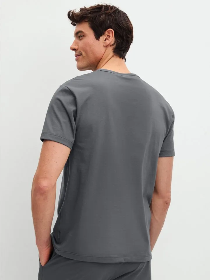 CALIDA CALIDA Kurzarmshirt RMX Sleep Holiday Herren (1-tlg) weiche Baumwollqualität und entspannter Komfort, Grau, – Produktbild 3 von 5
