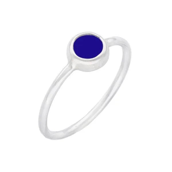 pakilia pakilia Silber Ring rund Fair-Trade und handmade, Blau, – Produktbild 1 von 3