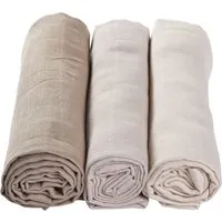 HANS NATUR Spucktücher Bio-Baumwolle 3er Set "Sand" Maße 75 x 75 cm – Produktbild 1 von 1