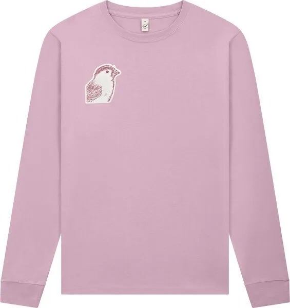 ilovemixtapes ilovemixtapes Der kleine Spatz – Unisex Longsleeve in Faded Pink – Produktbild 1 von 2