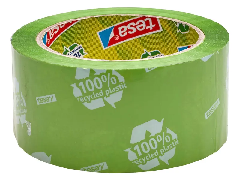 Tesa Tesa Recycling Packband 66m, 65my, Grün bedruckt, – Produktbild 2 von 3