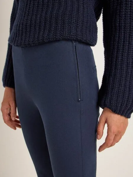 LANIUS LANIUS Hose mit ausgestelltem Bein aus Bio-Baumwolle und Comfort Stretch, Midnight, – Produktbild 4 von 4