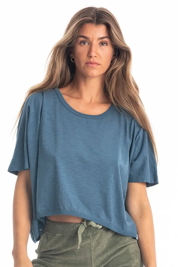 RAVENS VIEW IBIZA RAVENS VIEW IBIZA Damen vegan Top Square Jeans Blau, Dunkelblau, – Produktbild 2 von 2