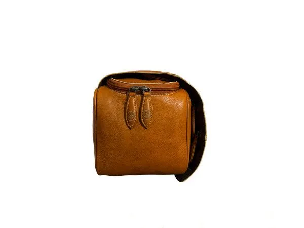 Alpenleder Alpenleder Kulturtasche ROLL-UP, Golden amber, – Produktbild 2 von 3