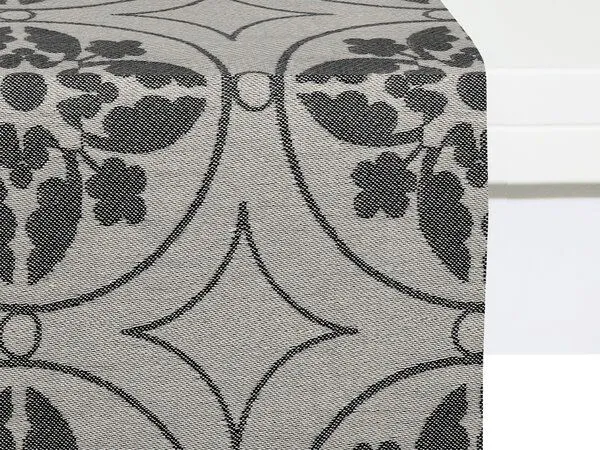 Nature by Adam Nature by Adam Tischläufer aus 100% Bio-Baumwolle - Made in Germany - Romantic Puligny, Schwarz, – Produktbild 1 von 4