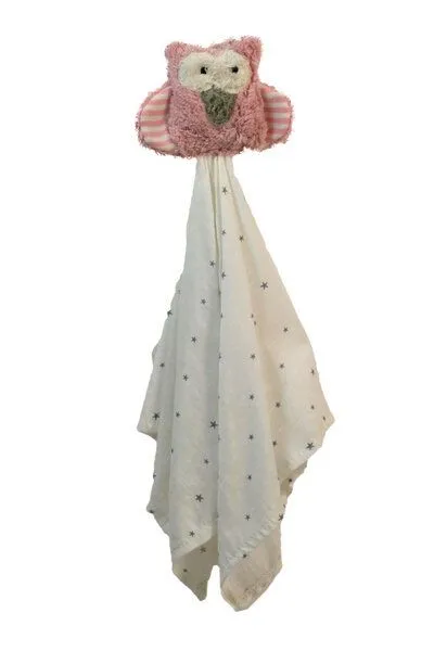 Pat und Patty Pat und Patty Personalisertes Schmusetuch/ Schnuffeltuch, Greifling „Eule“, 100 % Baumwolle-kbA – Produktbild 3 von 4
