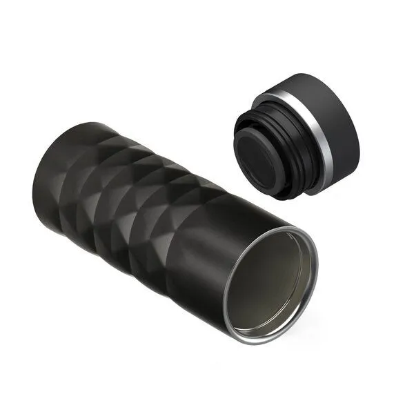 elasto elasto Edelstahl Thermobecher Diamond - 450 ml - auslaufsicherer Verschluss, Onyx schwarz, – Produktbild 4 von 4