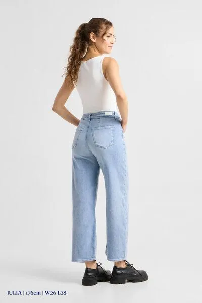 DAWN Damen Jeans BLINK High Waist Wide DAWN Bio-Baumwolle, Light blue, – Produktbild 4 von 5